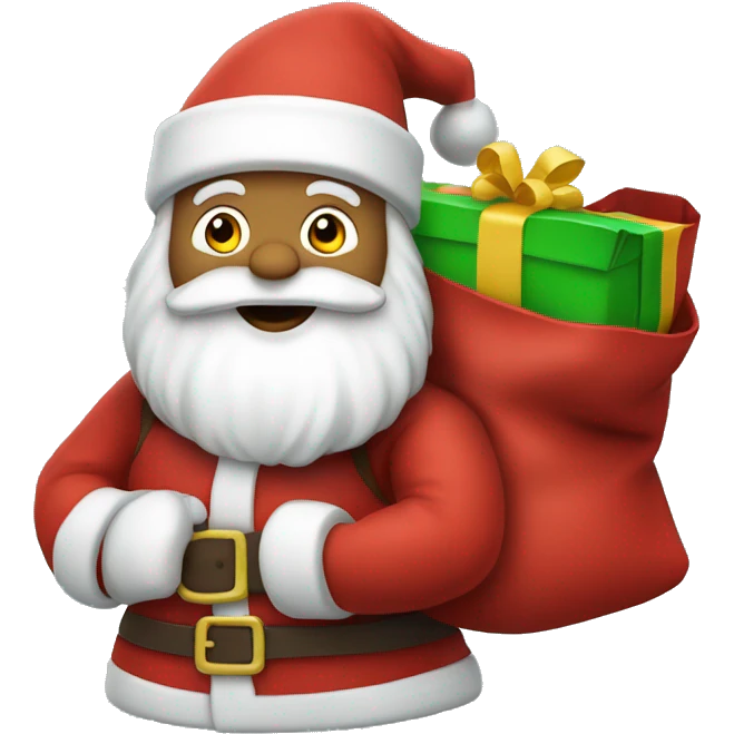 santa claus holding bag of presents over his shoulder emoji