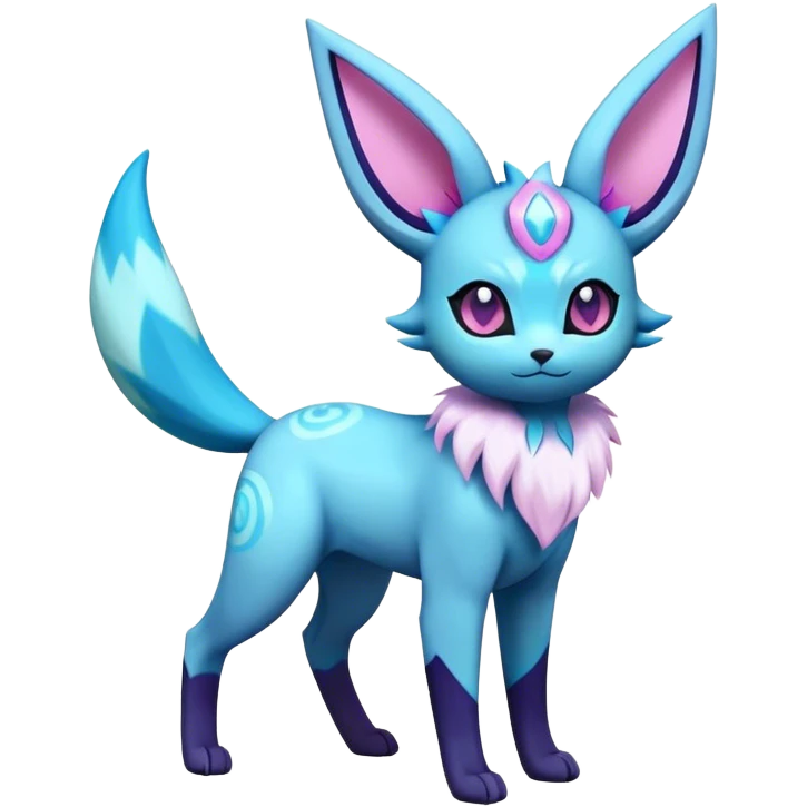 Futuristic Glaceon-Espeon-Sylveon-Umbreon-hybrid, full bod emoji