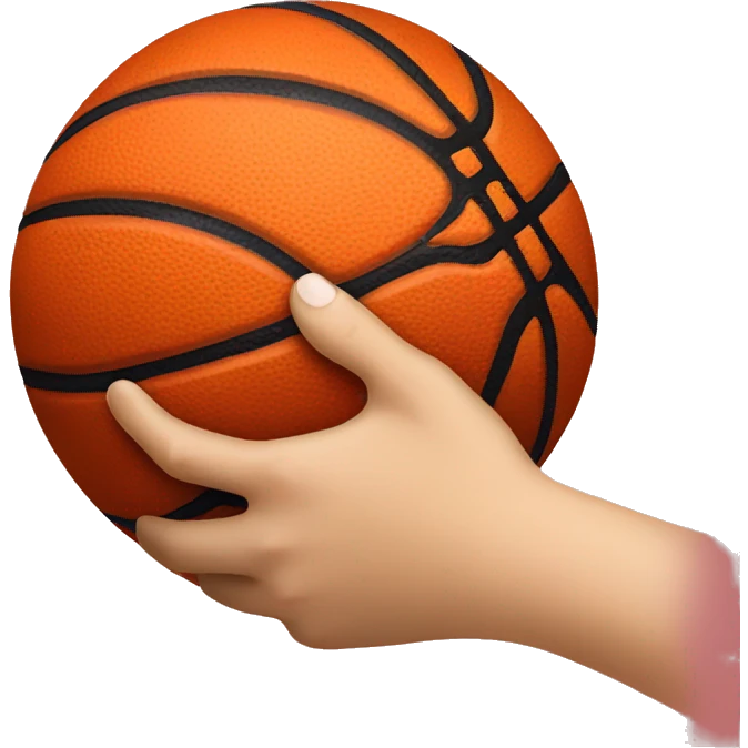 Hand holding a basketball emoji