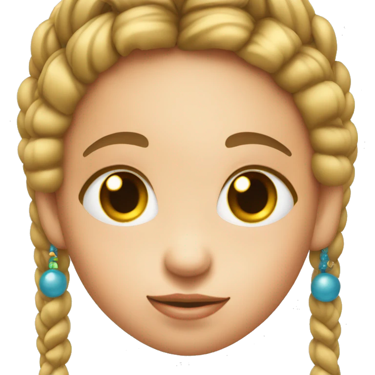 kid with braids and beads with ab bink bow emoji
