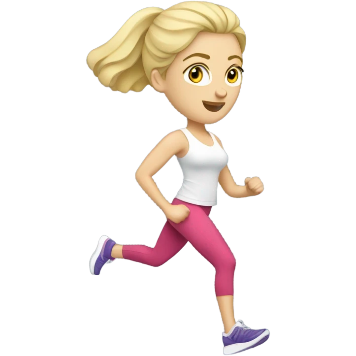 Caucasian blonde woman exercising with designer clothing  emoji