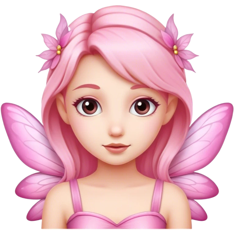 A girl who is a pink fairy emoji