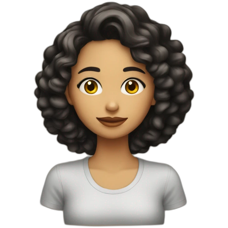 Chica morena pelo largo rizado emoji