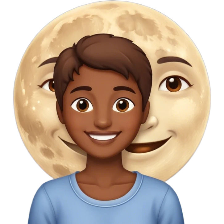 Moon, good morning, happy  emoji