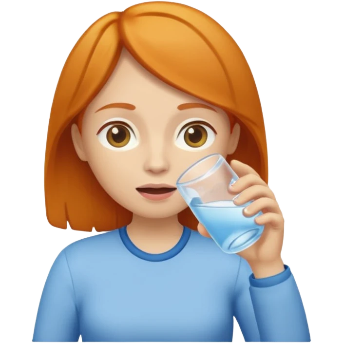 basic ginger woman drinking water emoji