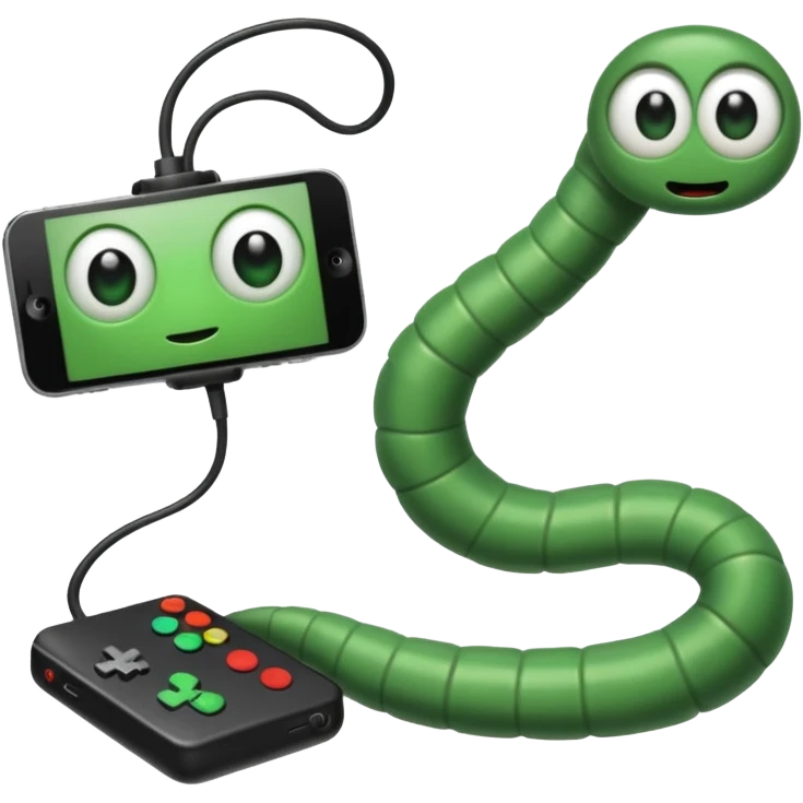 A worm playing video games emoji