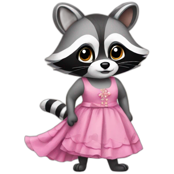 Racoon in a dress emoji
