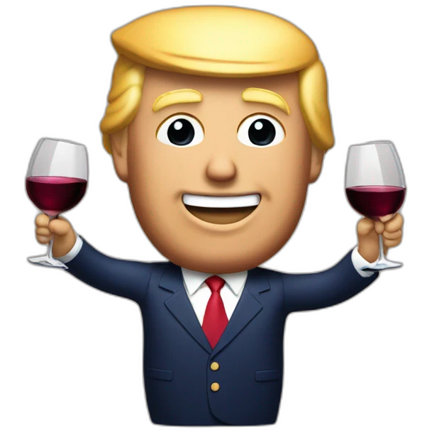 Donald trump qui boit du vin emoji
