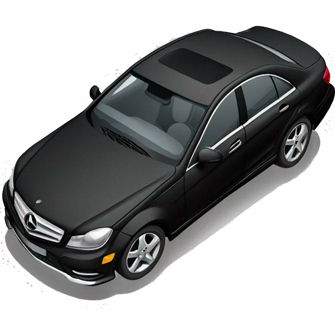 black car mercedes c250 emoji