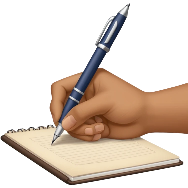 hand with write on the paper emoji