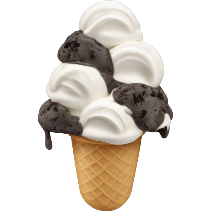 Scoop of cookies and cream ice-cream emoji