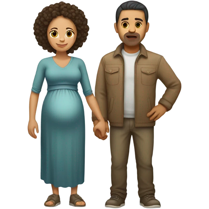 pregnant mulat woman with slavic man emoji