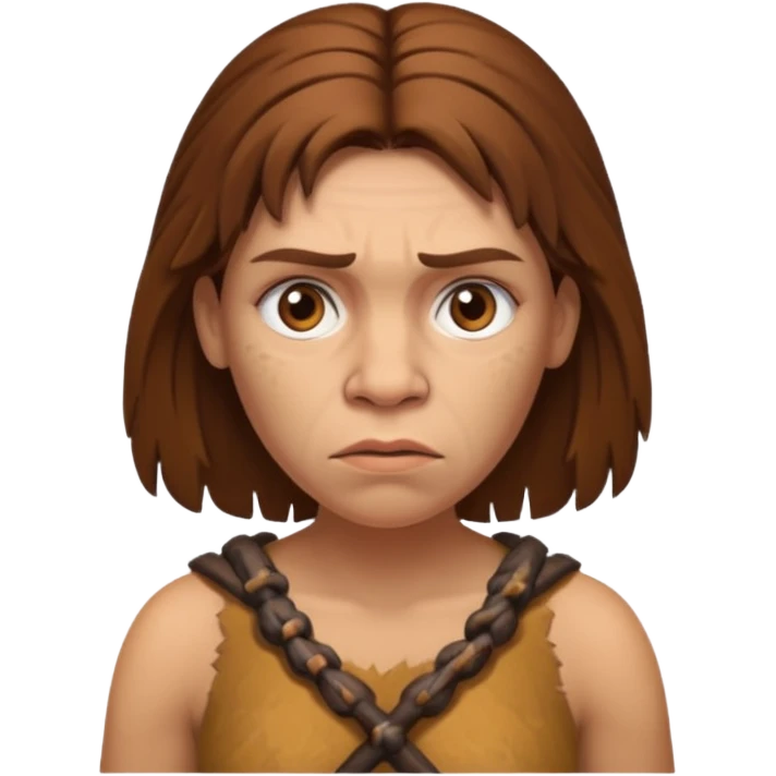 a NEANDERTHAL WOMAN WITH BROWN HAIR emoji