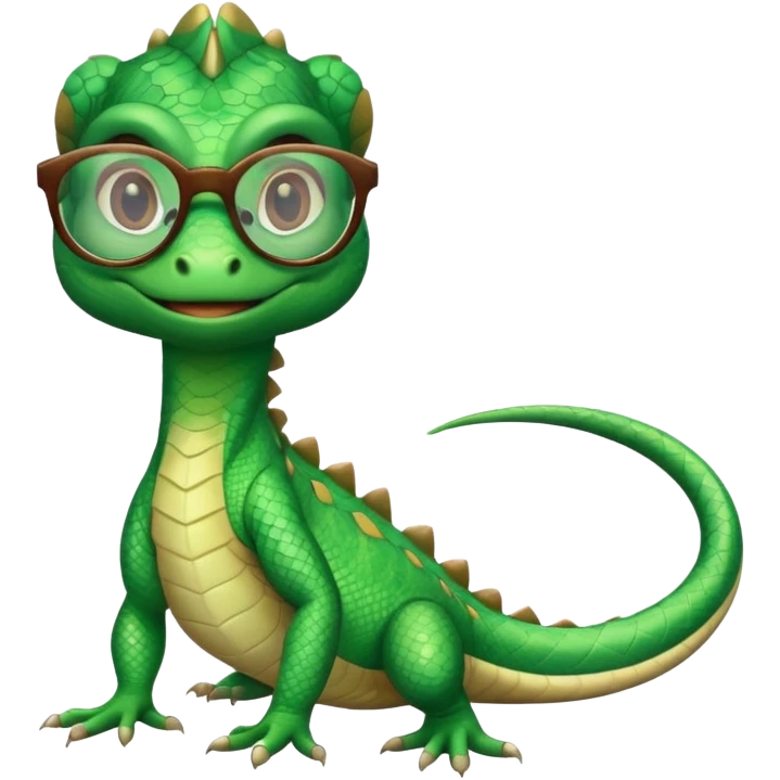 lizard wearing glasses emoji