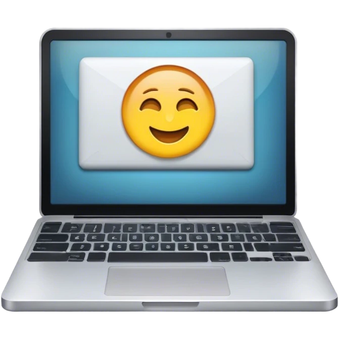 Create an emoji representing blogging. The design should feature an open laptop or tablet with a visible blog post on the screen, showing text. Optionally, add a camera or microphone for multimedia content. Use modern, professional colors. Make the background transparent. emoji