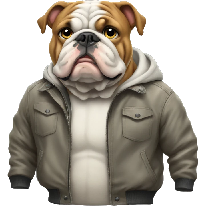 Bulldog with jacket emoji