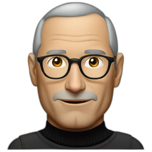 steve jobs with his black turtleneck sweater emoji