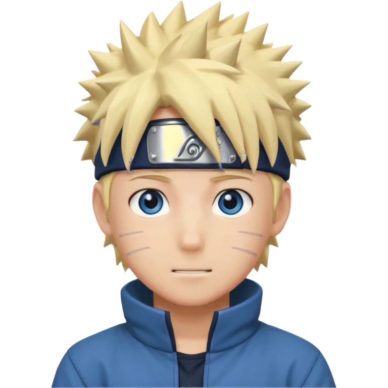 Naruto Anime style happy boy head emoji