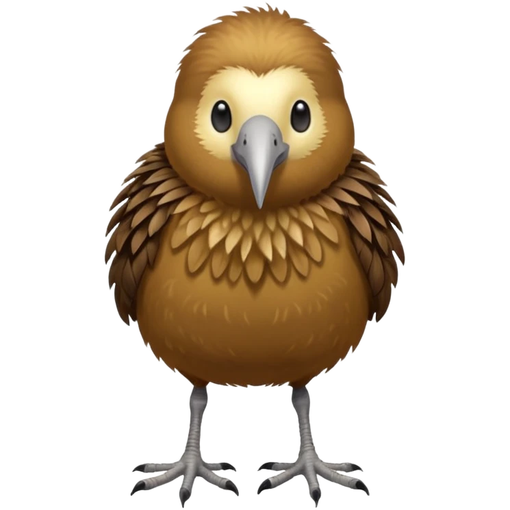 Kiwi bird on two feet loger beak emoji