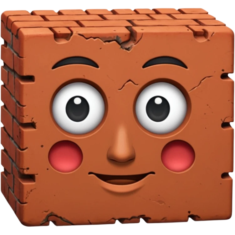 brick with a face emoji