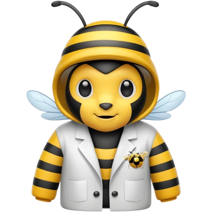 a bumblebee wearing a lab coat emoji