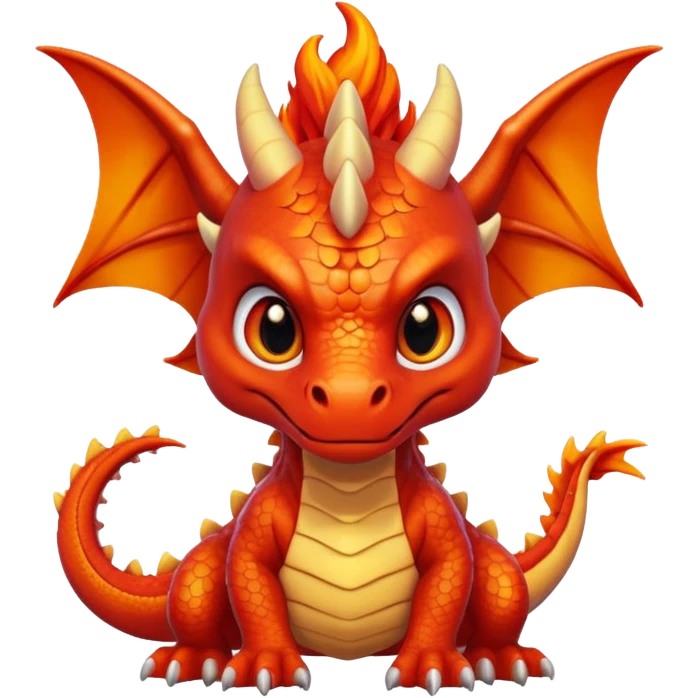 cute feisty red dragon emoji
