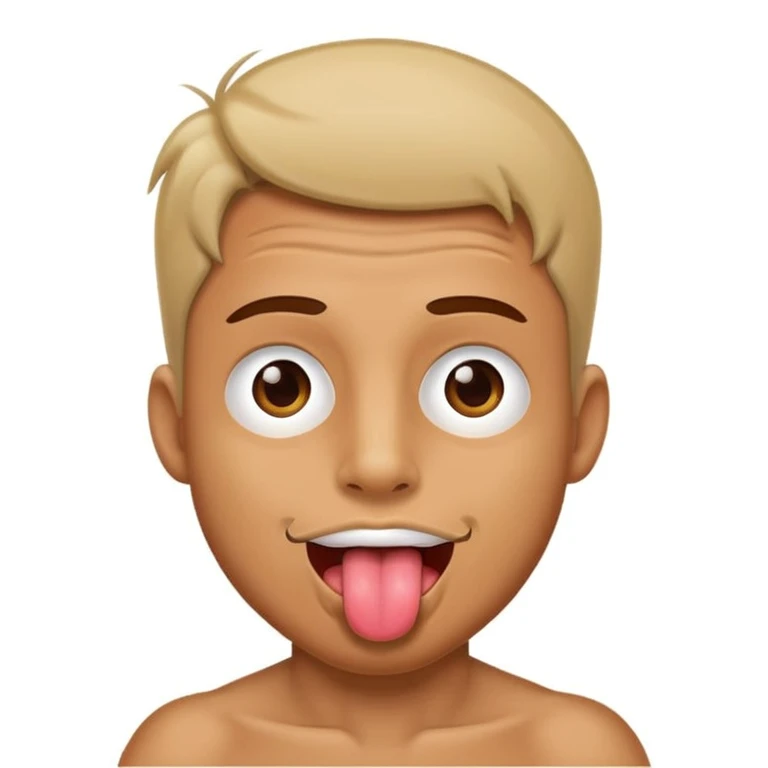 Guy with thong on with tongue out emoji