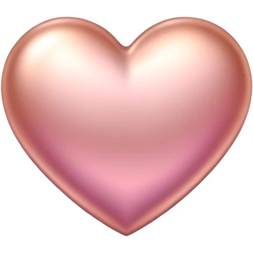 Rose gold heart with gradient pink tones, metallic texture emoji