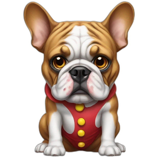 bulldog in a clown outfit emoji