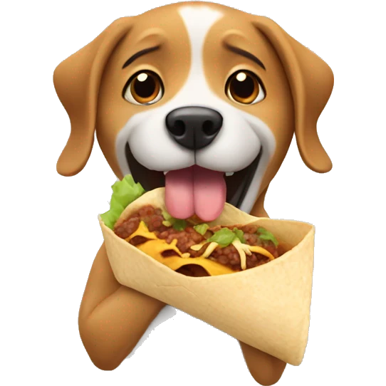 Dog eating burrito emoji