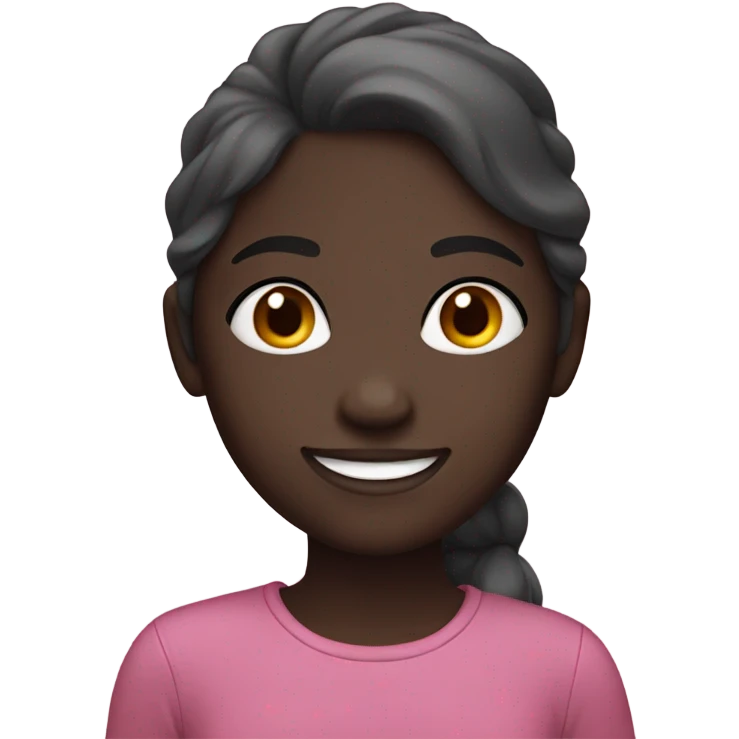 smiling girl with dark skin emoji