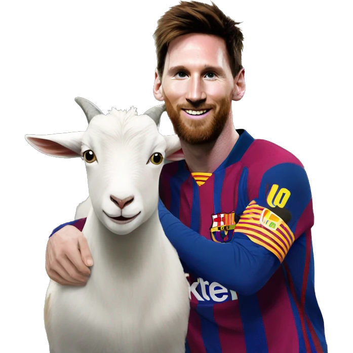 Messi on goat emoji