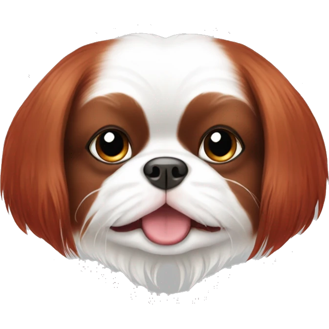 happy pretty white and red japanese chin face  emoji