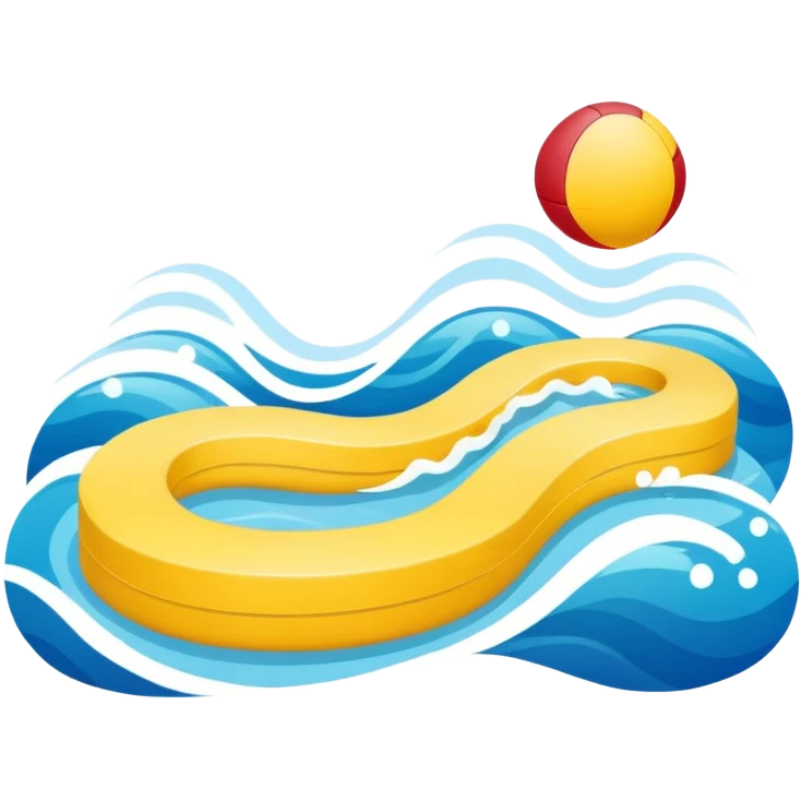 A swimming pool symbol with waves, representing broad sports variety (swimming, gym, classes). Rounded shapes, flat bright colors. emoji