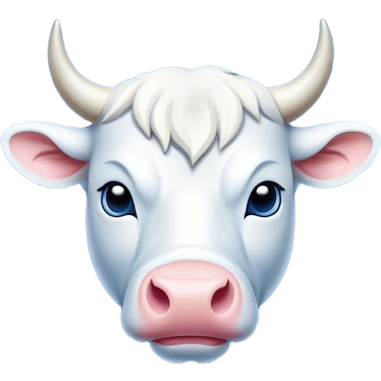 white bull in a blue circle
 emoji