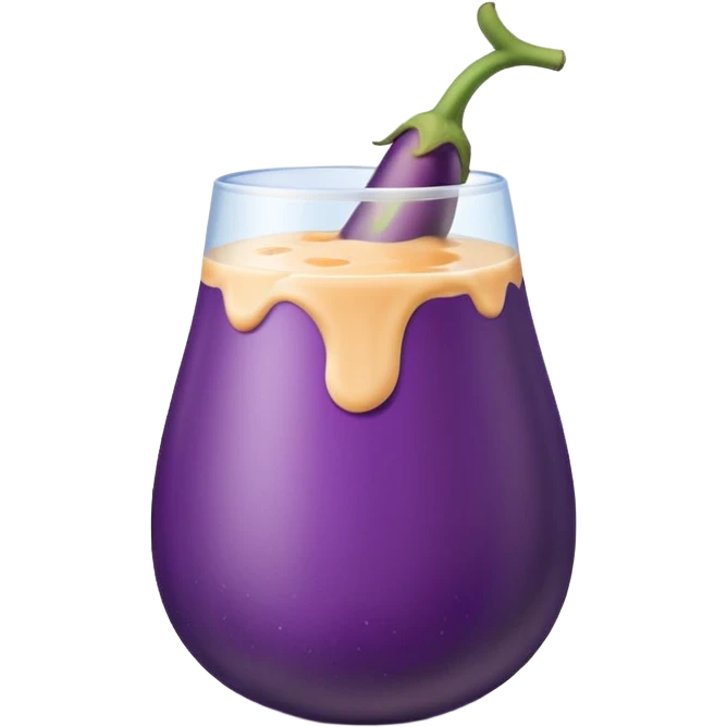 Eggplant in peach milk emoji