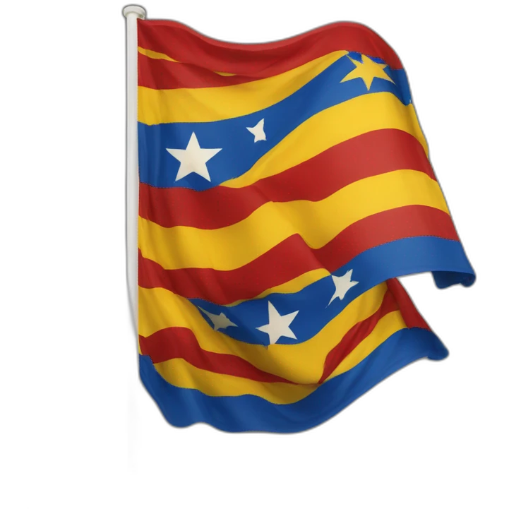 Drapeau Catalan avec étoile emoji