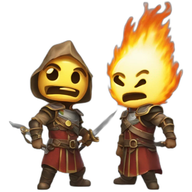 Trioxidre en duel contre dracaufeu emoji