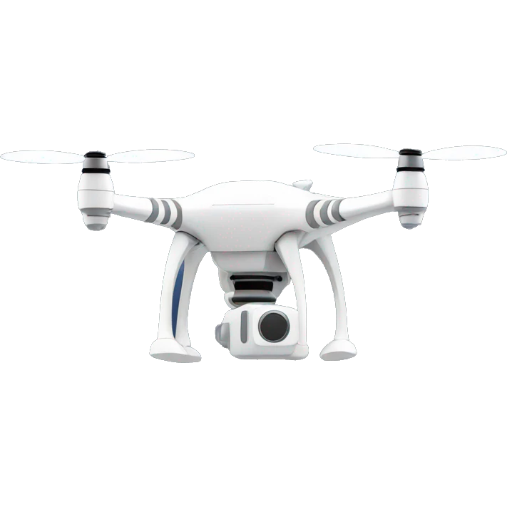 a drone robot, drawn, city emoji