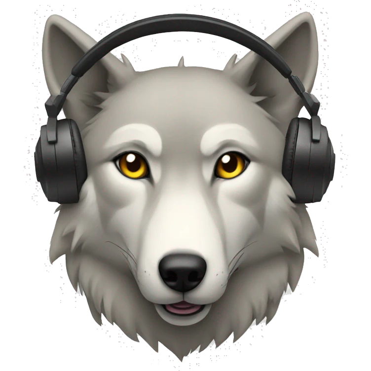 Wolf and headphones emoji