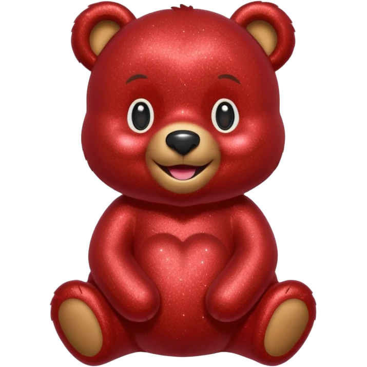 red glitter sweet bear Happy  emoji