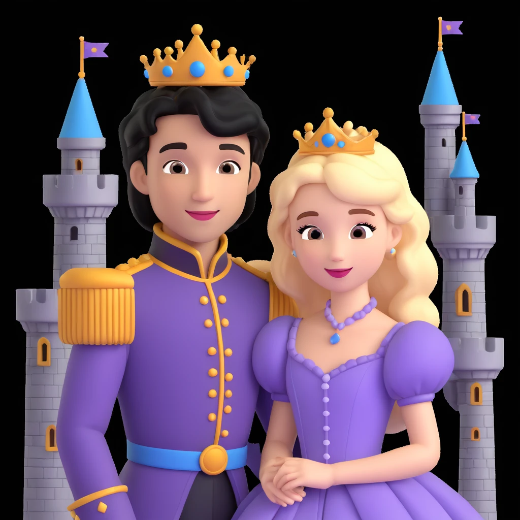 prince and princess disny dress close up photo in castle emoji
