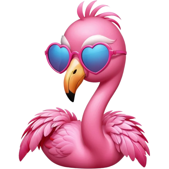 flamingo wearing heart-shaped sunglasses emoji