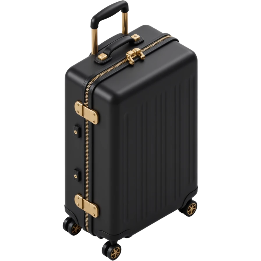aesthetic luxury rollaboard carry-on luggage, black emoji