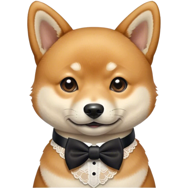 柴犬围着蝴蝶结蕾丝围脖  emoji