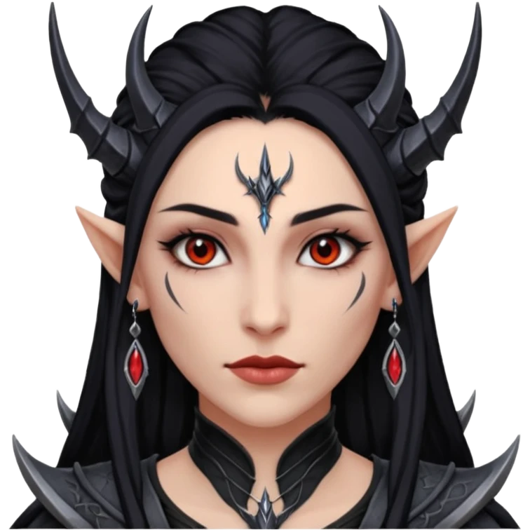 ESO female daedric, lashes and earrings emoji