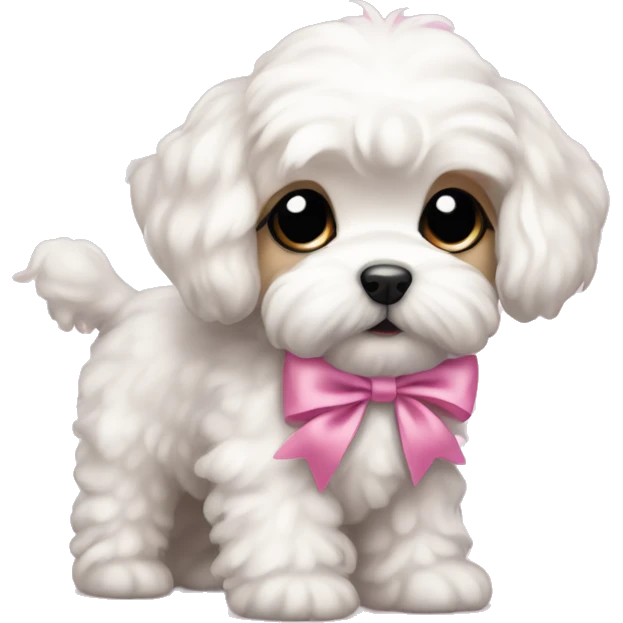 Schichon puppy pink bow emoji