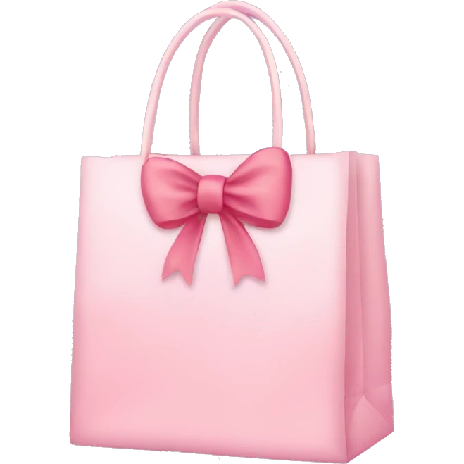light pink shopping bag with bow emoji