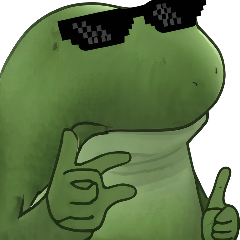 Frog holding up peace sign emoji