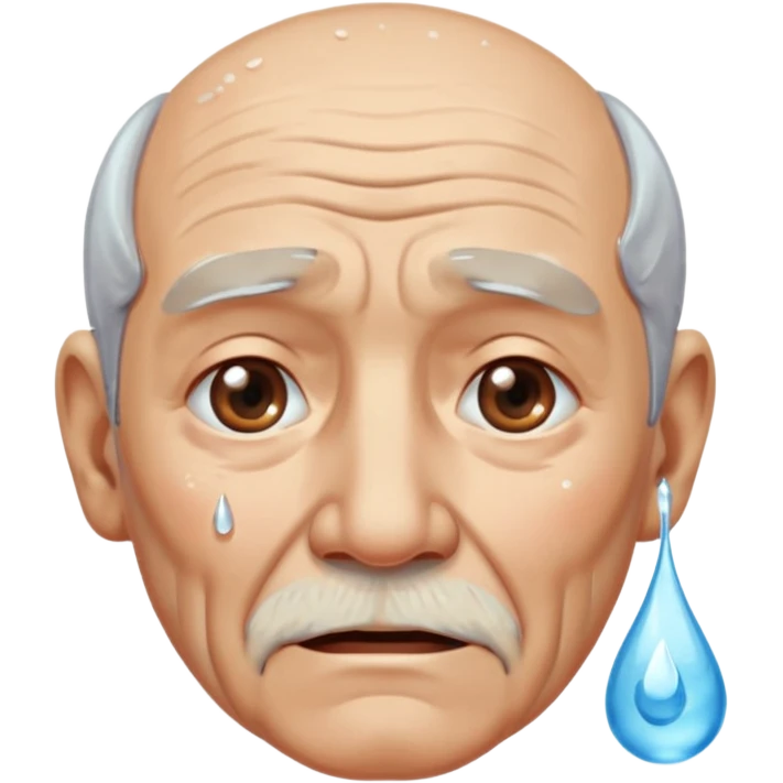 old man crying with water droplet  emoji